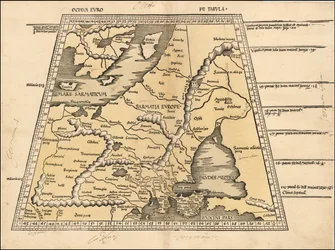 Mapa Pobaltí, Skandinávie, Polska a východní Evropy z roku 1513, Martin Waldseemüller