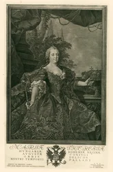 Marie Terezie, císařovna Svaté říše římské (rytina)