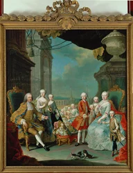 Císař František I., Marie Terezie a jejich děti (malba na plátně)