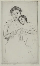 Lekce háčkování, c. 1902.