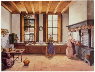 Kuchyně hotelu Zwijnshoofd v Arnhemu, 1838
