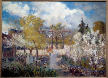 Zahrada Clauda Moneta v Giverny Obraz Mary Mac Monnies (1858-1946) 1901. Vernon, Poulain Museum.