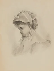 Bez názvu Hlava dítěte dívá se dolů, 1878.