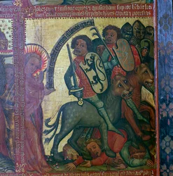 Detail z „Oltáře apokalypsy“, 14. století