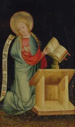 Virgin of the Annunciation, from The Harvester Altar, c.1410 (tempera na dub) (viz také 145253 a 145254)