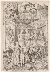 Zahrada lásky velký talíř, c. 1465.