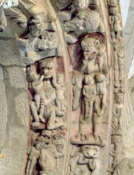 Detail Portico de la Gloria s výjevy z Pekelného kamene