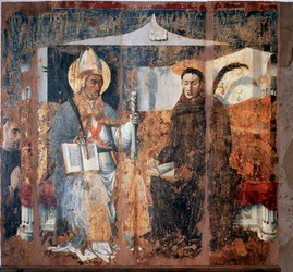 St Eleutherius z Tournai a St Placid (Freska