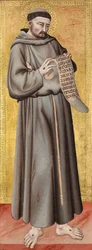 Svatý František z Assisi, asi 1335 (vaječná tempera a plátkové zlato na desce)