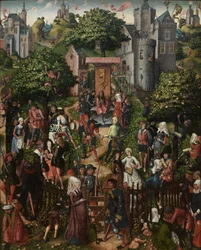 Festival lukostřelců (olej na panelu)