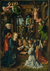Adoration of the Christ Child, cca 1500 (olej na dubovém panelu)