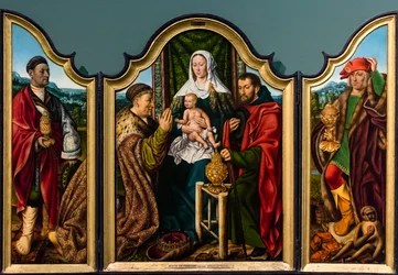 Klanění mudrců, kolem roku 1510 (tempera a olej na dřevě (dub))