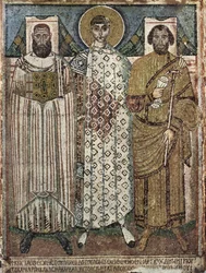 Svatý Demetrius Soluňský s donátory, 6.-7. století