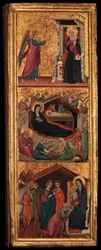 Svatí a scény ze života Panny, ca. 1320.