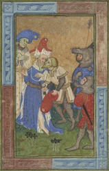 Scéna atentátu Ms B.11.7, kolem 1420