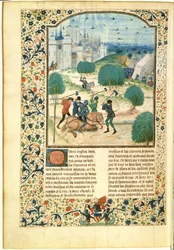 MS Fr 87 Miniatura ze svazku II Kroniky Anglie sepsané Jeanem de Wavrinem, lordem z Forestelu (d.c.1475) (vellum)