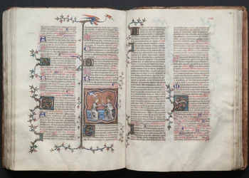 Gothajský misál: fol. 119v, Korunování Panny Marie, kolem roku 1375.