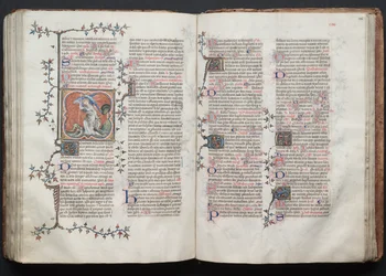 Gothajský misál: Fol. 124v, Archanděl Michael, c. 1375.