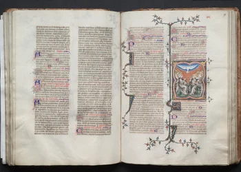 Gotha misal: Fol 79r, The Pentecost, c. 1375.