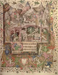Přidat 29433 fol.89 Vision of Hell, z Knihy hodin, kolem 1407 (vellum)