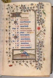 Hodiny Karla Vznešeného, krále navarrského 1361-1425: fol. 12r, prosinec, c. 1405.