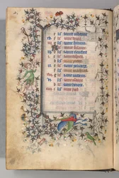 Hodiny Karla Vznešeného, krále navarrského 1361-1425: fol. 2v, únor, c. 1405.
