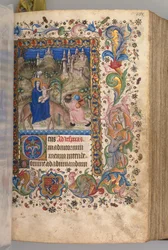 Hodiny Karla Vznešeného, krále navarrského 1361-1425: fol. 88r, Útěk do Egypta nešpory, c. 1