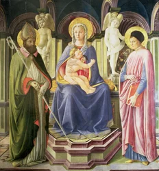 Madona s dítětem s SS. Klement a Justin, 1449-50
