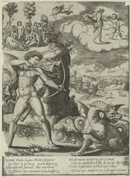 Apollo Slaying Python, deska jedna z Historie Apolla a Daphne