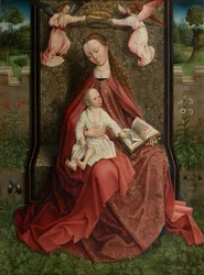 Madonna korunovaná anděly (olej na panelu)