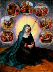Sedmibolestná Panna Maria - Sedmibolestná Panna - Malba Mistra polovičních ženských figur (aktivní 1530-1560) 16. století - Olej na dřevě - 75x56,7 - Museu Nacional d