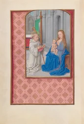 Hodiny královny Isabely Katolické, královny Španělska: Fol. 267v, Vidění svatého Bernarda, c. 1500.