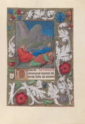 Hodiny španělské královny Isabely Katolické:  Fol. 57r, Agónie v zahradě