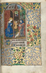 Kniha hodin (Rouenské užití): fol. 56r, Klanění s pastýři/jitřenka