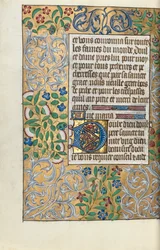 Kniha hodin Použití Rouen: fol. 151v, Propracovaný okraj listí, c. 1470.