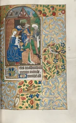 Kniha hodin Použití Rouen: fol. 64r, Klanění tří králů, c. 1470.