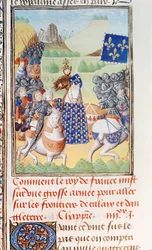 Harley 4380 fol.196v Francouzský král Karel VI. (1366-1422) vede výpravu proti Calais, od 2. dílu IV. díl 