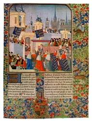 Vstup královny Isabelly do Paříže, c1385 15. století.