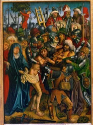 Kristus přibitý na kříž (tempera na ořechovém dřevě)