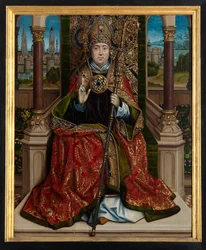 Centrální panel oltářního obrazu svatého Mikuláše, kolem 1486-93 (olej na panelu)