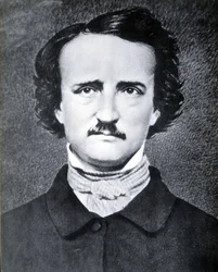 Portrét amerického spisovatele Edgara Allana Poea (1809 - 1849) fotografie Bradyho v 19. století.