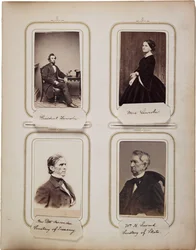 Album 200 cartes de visite, nejvíce od Bradyho, kolem roku 1865 (sépiová fotografie)