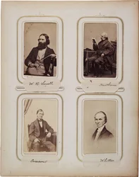 Album 200 cartes de visite, nejvíce od Bradyho, kolem roku 1865 (sépiová fotografie)
