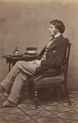 Carte-de-visite portrét Charlese Sumnera, 60. léta 19. století.