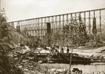 Falling Water Bridge, Nashville a Chattanooga Railroad, 1861-65