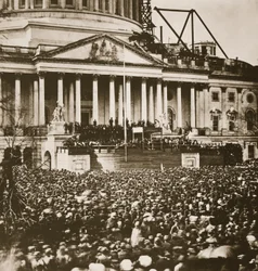 Inaugurace prezidenta Lincolna, 4. března 1861 (hlubotisk)