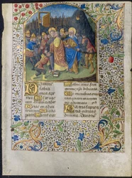 List z knihy hodin: Zrada Krista, c. 1470-1485.