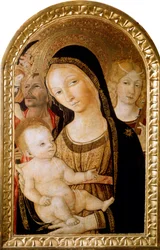 Madona s dítětem se svatými Kateřinou a Kryštofem, 15. století.