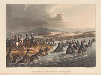 Přechod řeky Niemen při zahájení tažení v roce 1812 (tisk)