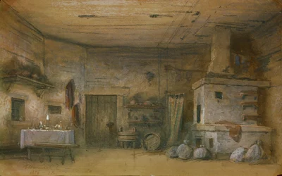 Scénický návrh k opeře Vakula the Smith od P. Čajkovského, 1876